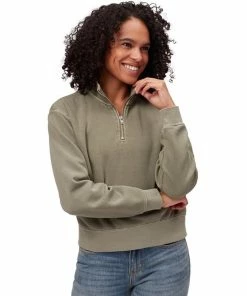 Stoic Cotton Cropped 1/4-Zip Pullover - Women's