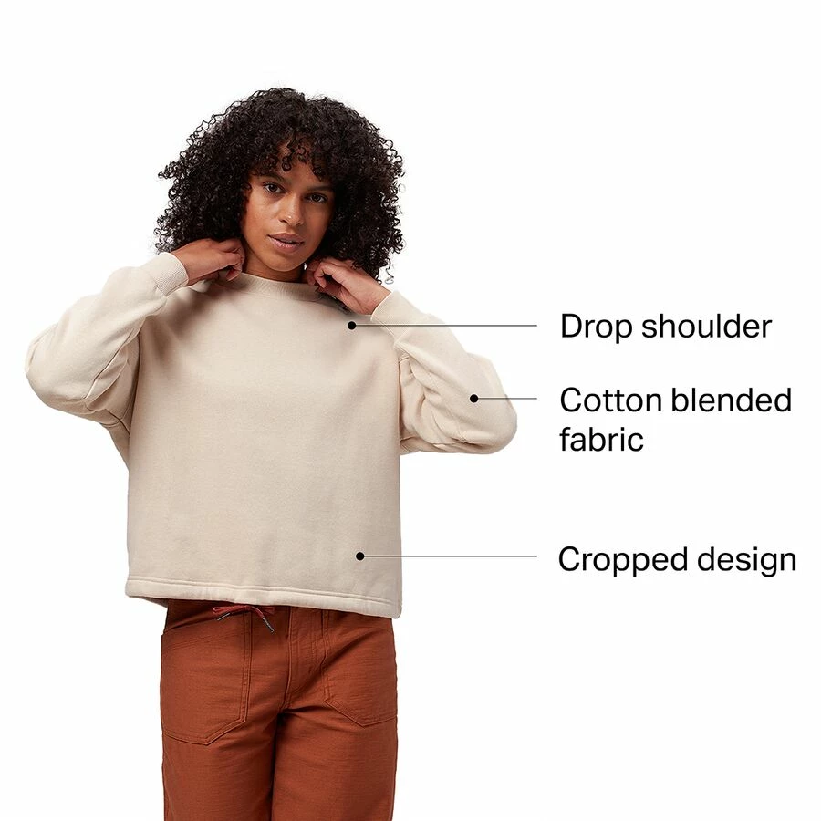 Stoic French Terry Crop Crewneck Hoodie - Women's 2 Stoic French Terry Crop Crewneck Hoodie - Women's - Image 2