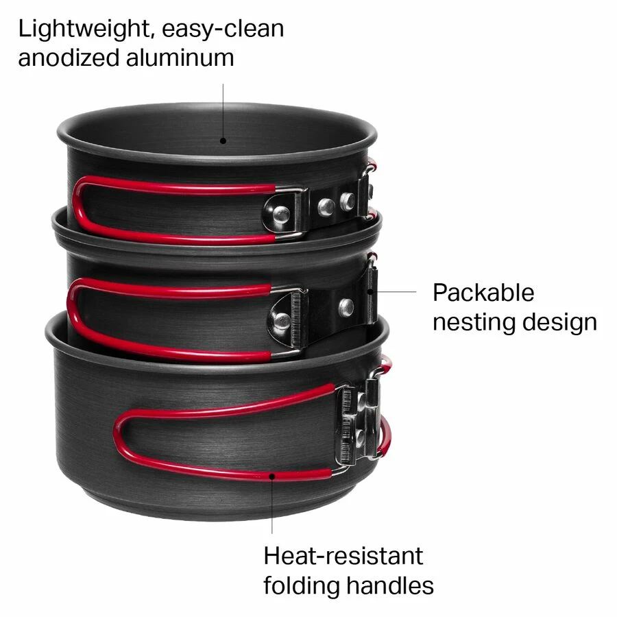 Stoic 3-Piece Backpacker Hard Anodized Cook Set 2 Stoic 3-Piece Backpacker Hard Anodized Cook Set - Image 2